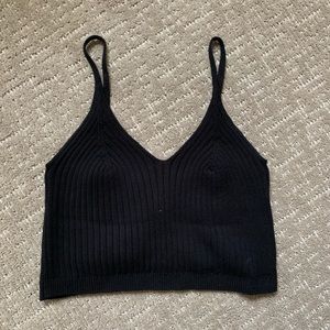Free People Black Crop Top Size L